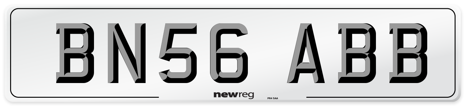 BN56 ABB Number Plate from New Reg